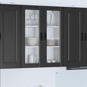 Zidni stakleni ormarić Crna 80 x 31 x 100 cm Konstruirano drvo