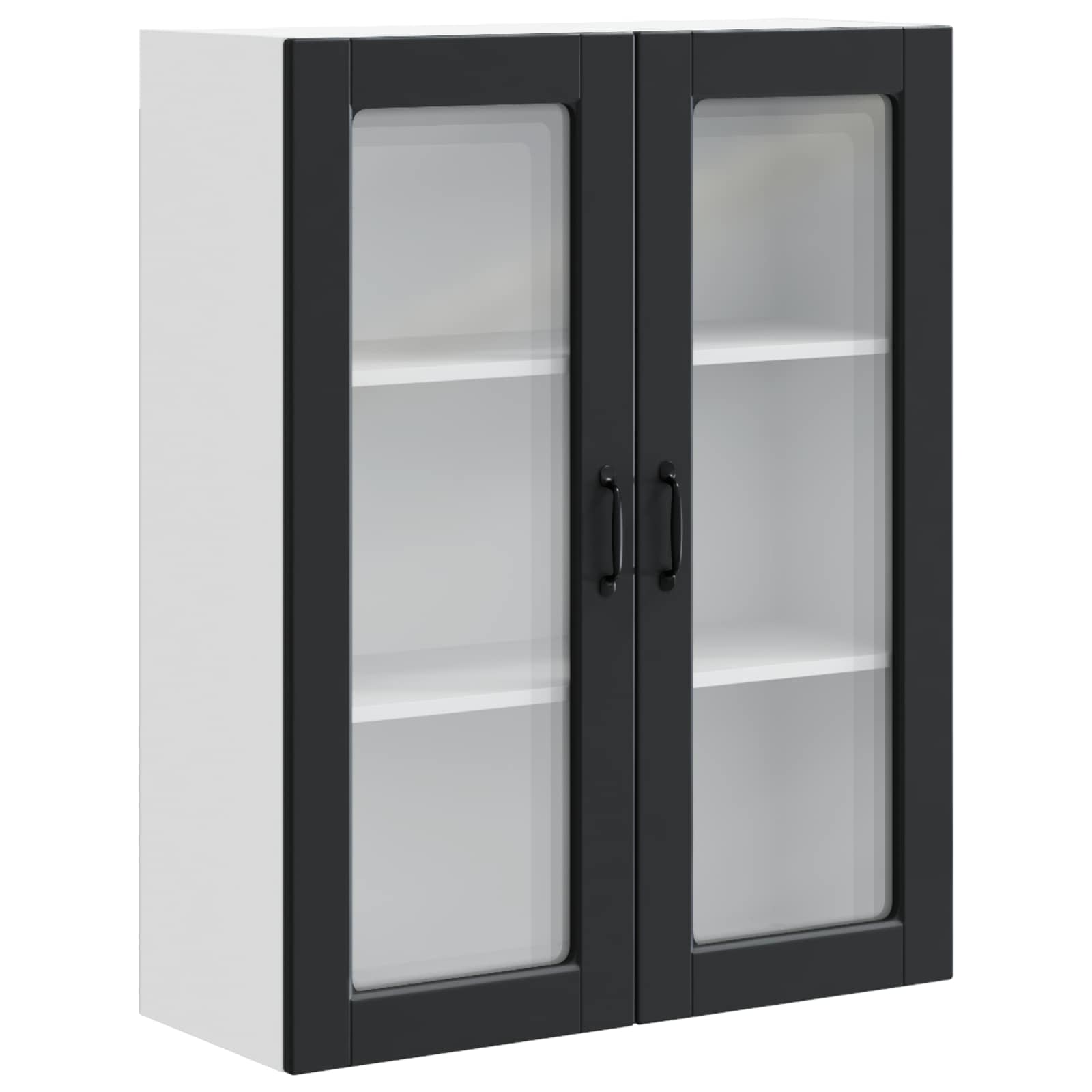 Zidni stakleni ormarić Crna 80 x 31 x 100 cm Konstruirano drvo