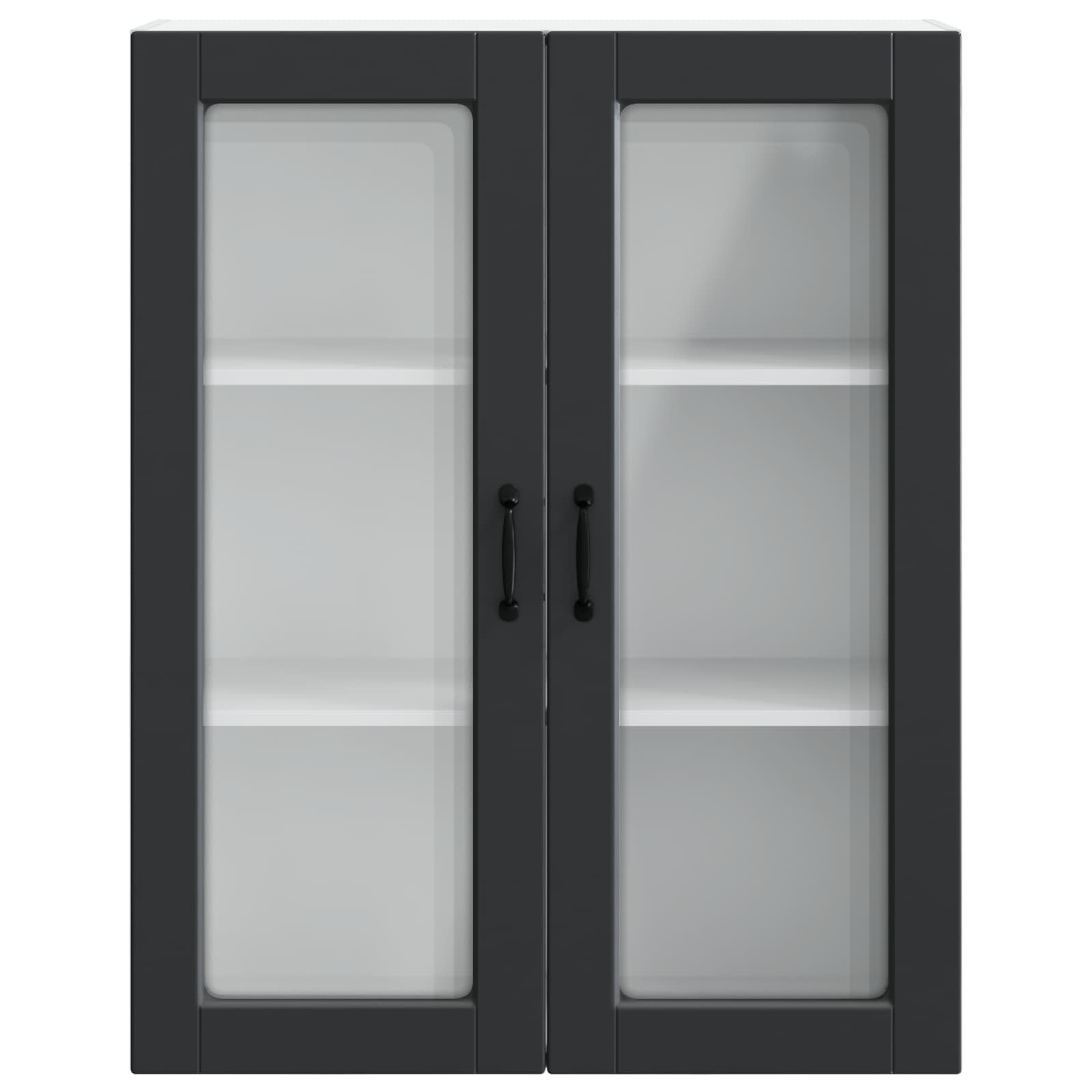 Zidni stakleni ormarić Crna 80 x 31 x 100 cm Konstruirano drvo