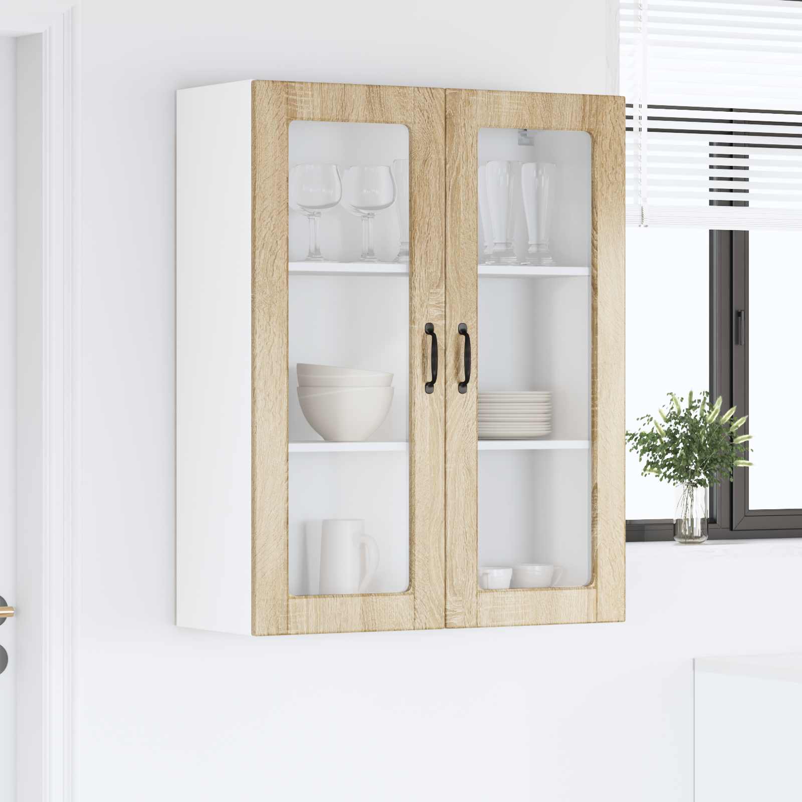 Zidni stakleni ormarić Sonoma hrast 80 x 31 x 100 cm
