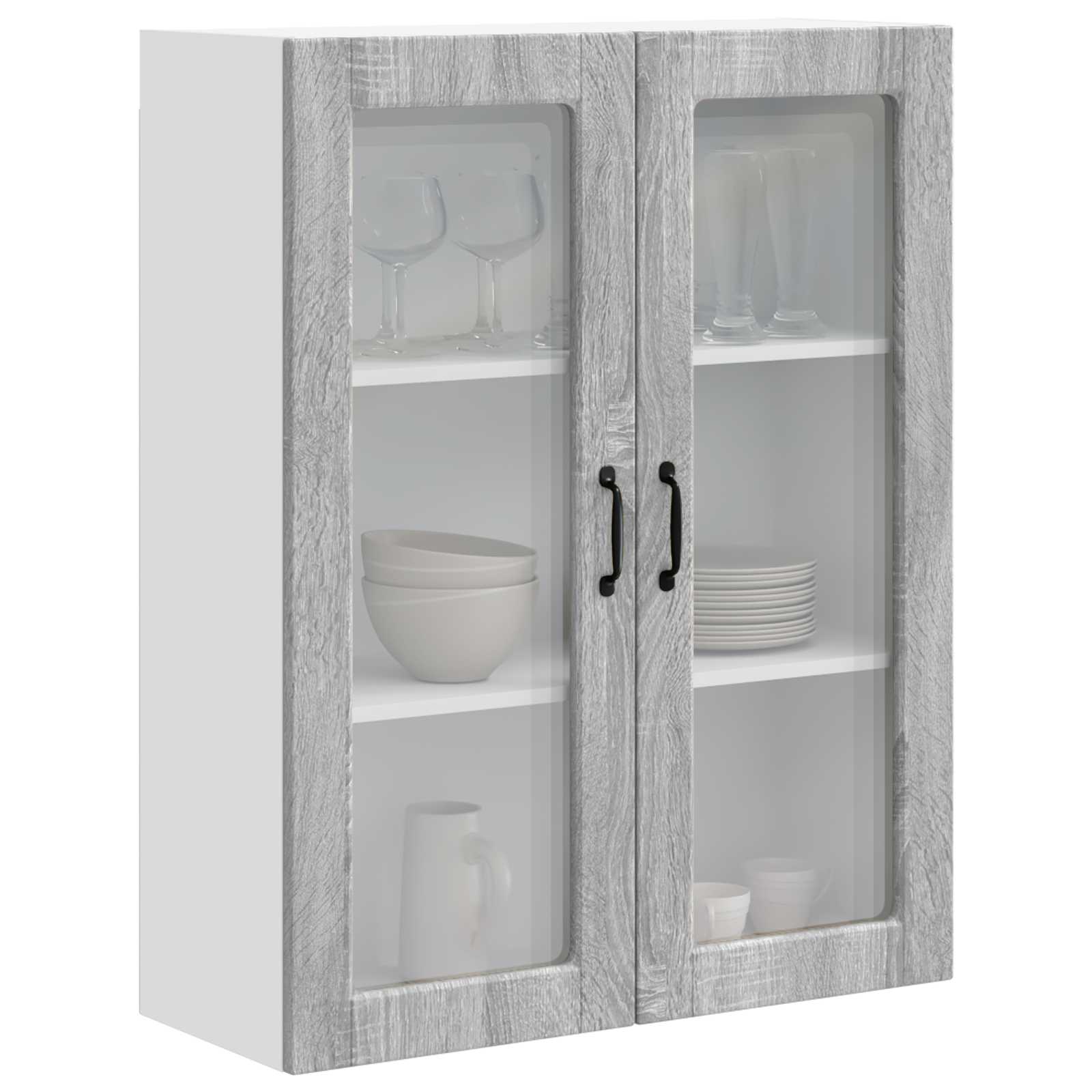 Zidni stakleni ormarić Siva Sonoma 80 x 31 x 100 cm