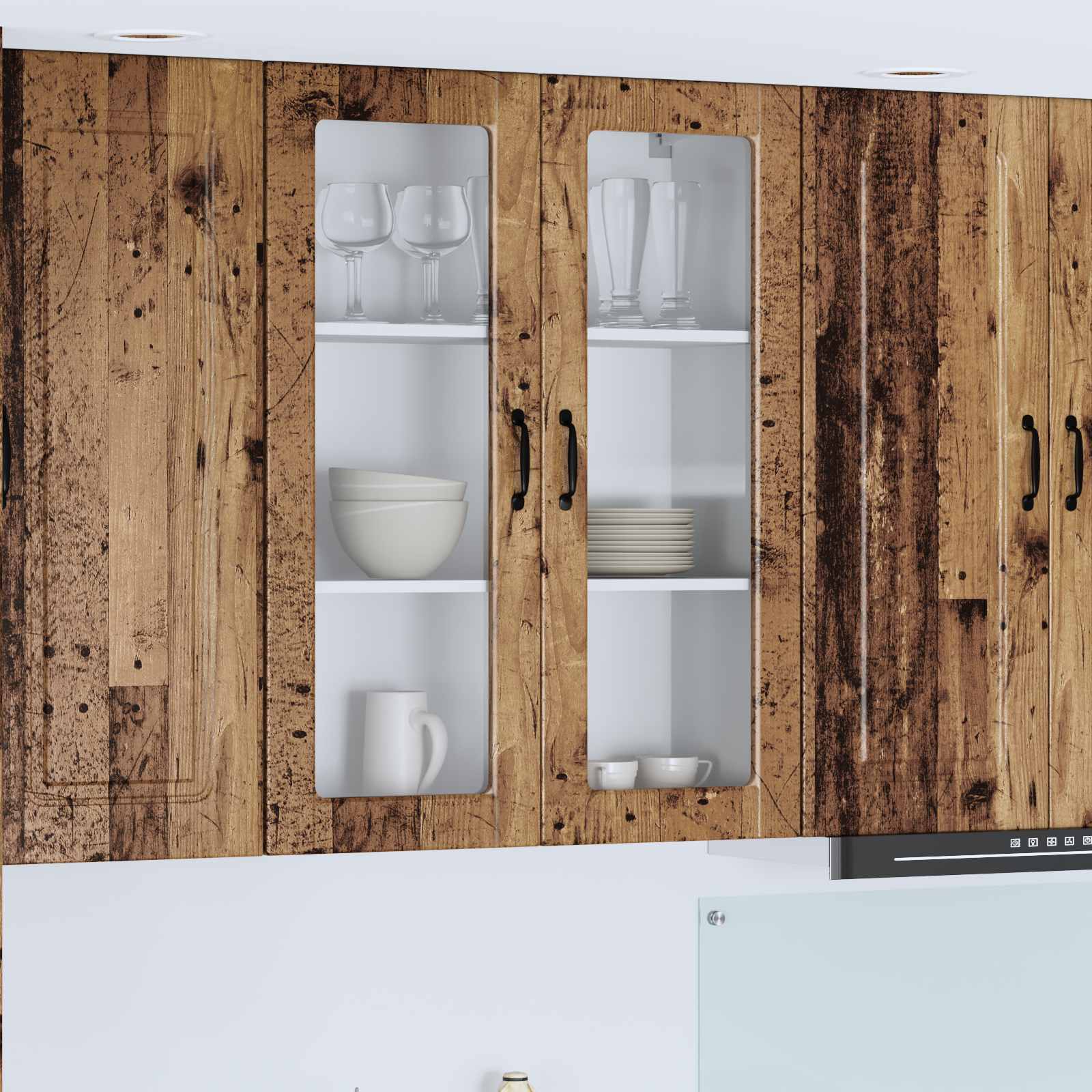 Zidni stakleni ormarić Staro drvo 80 x 31 x 100 cm