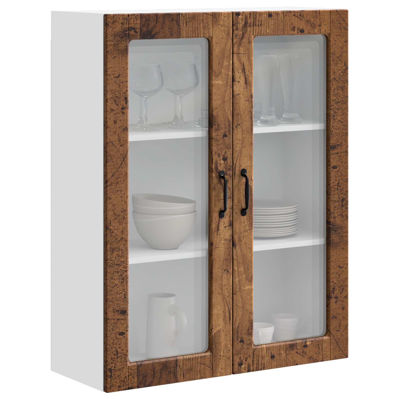 Zidni stakleni ormarić Staro drvo 80 x 31 x 100 cm