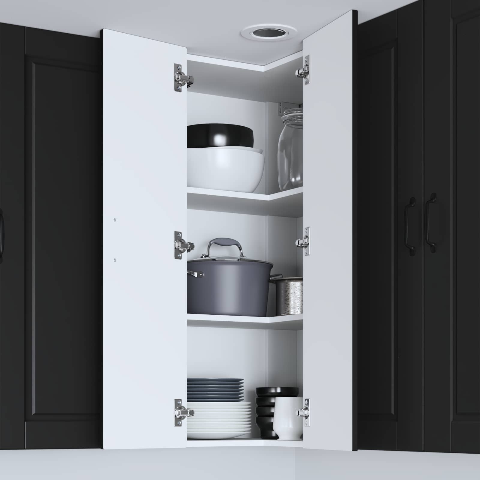 Zidni kutni ormar Crna 57 x 57 x 100 cm Konstruirano drvo