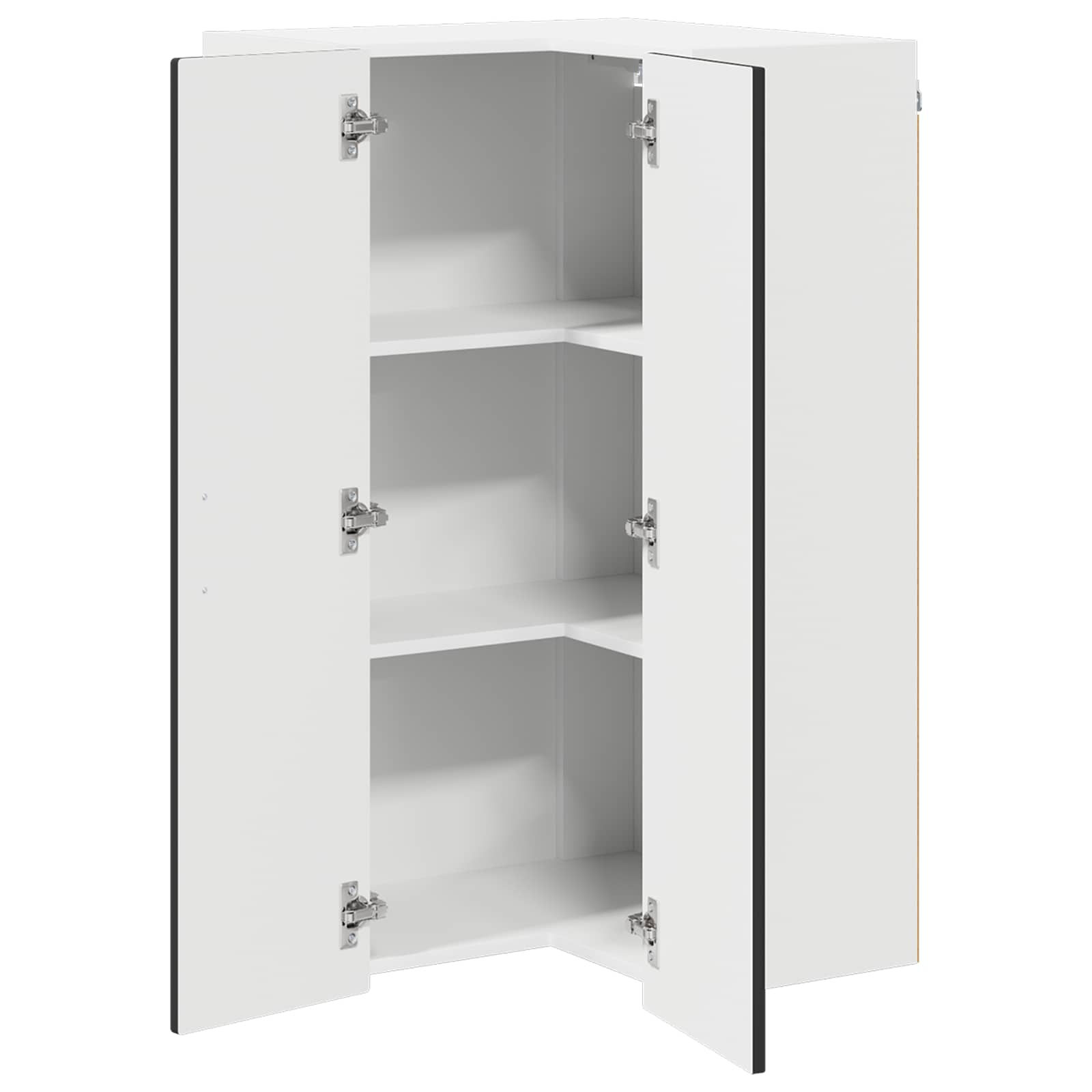 Zidni kutni ormar Crna 57 x 57 x 100 cm Konstruirano drvo