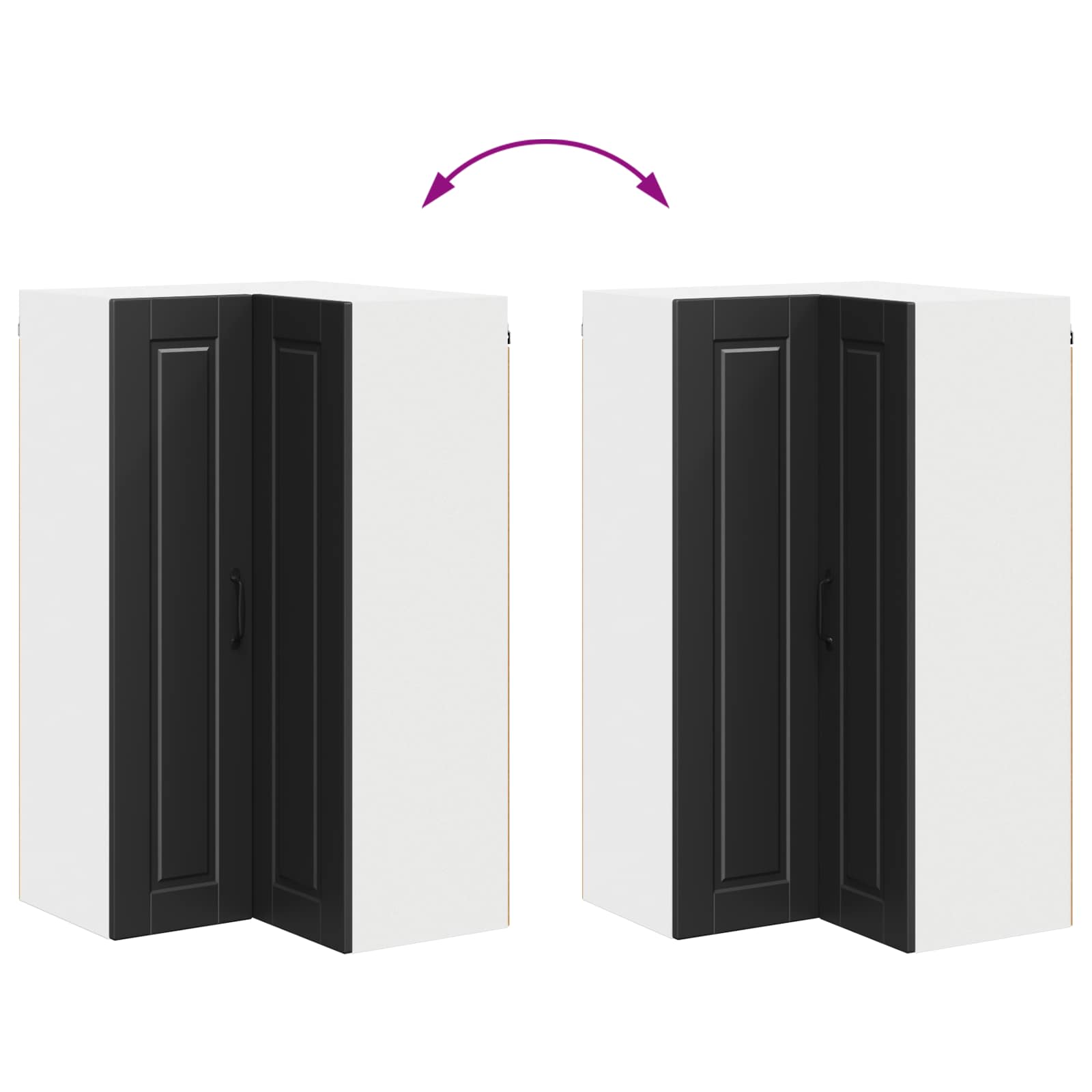 Zidni kutni ormar Crna 57 x 57 x 100 cm Konstruirano drvo