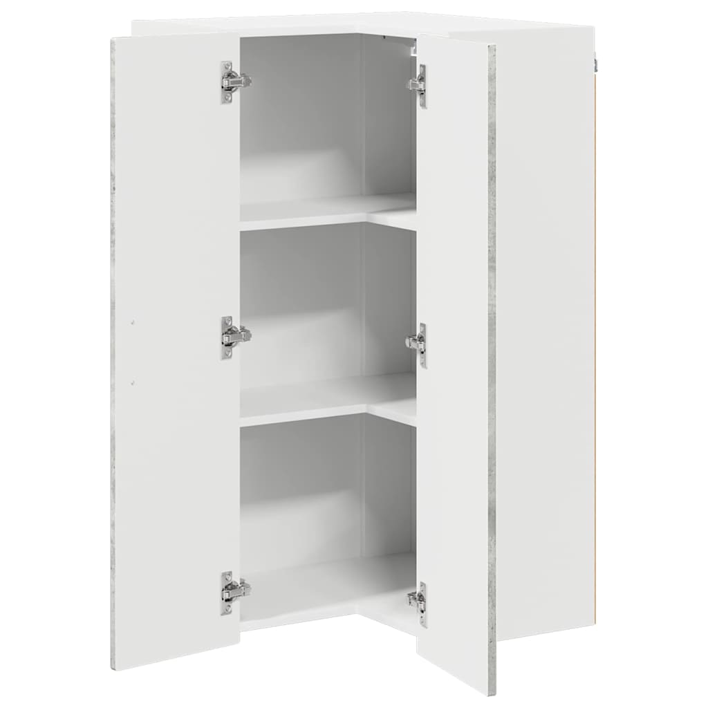 Zidni kutni ormar Betonski sivi 57 x 57 x 100 cm