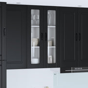 Zidni stakleni ormarić Crna 60 x 31 x 100 cm Konstruirano drvo