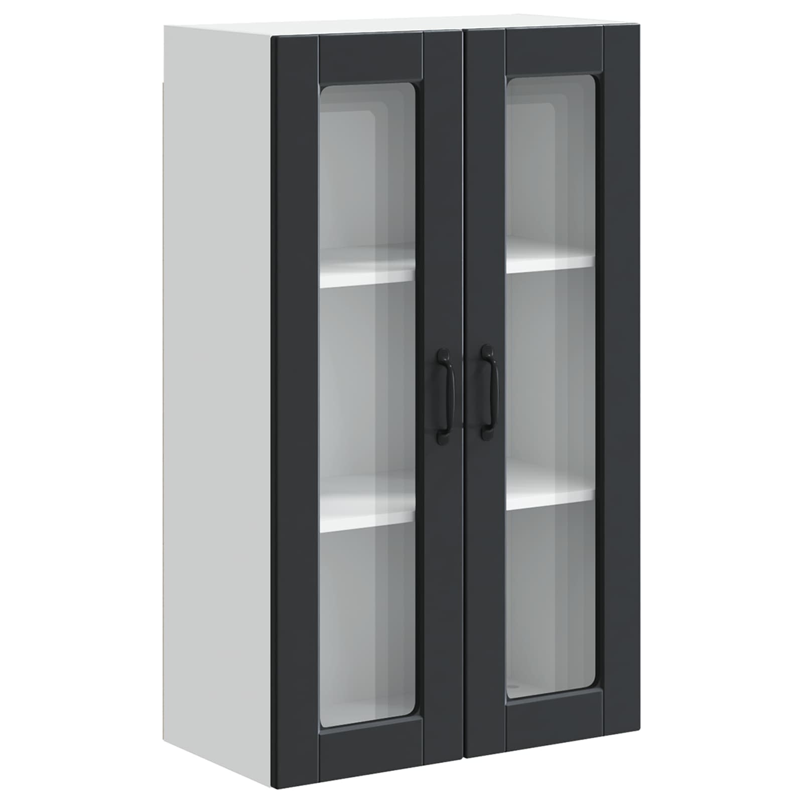Zidni stakleni ormarić Crna 60 x 31 x 100 cm Konstruirano drvo