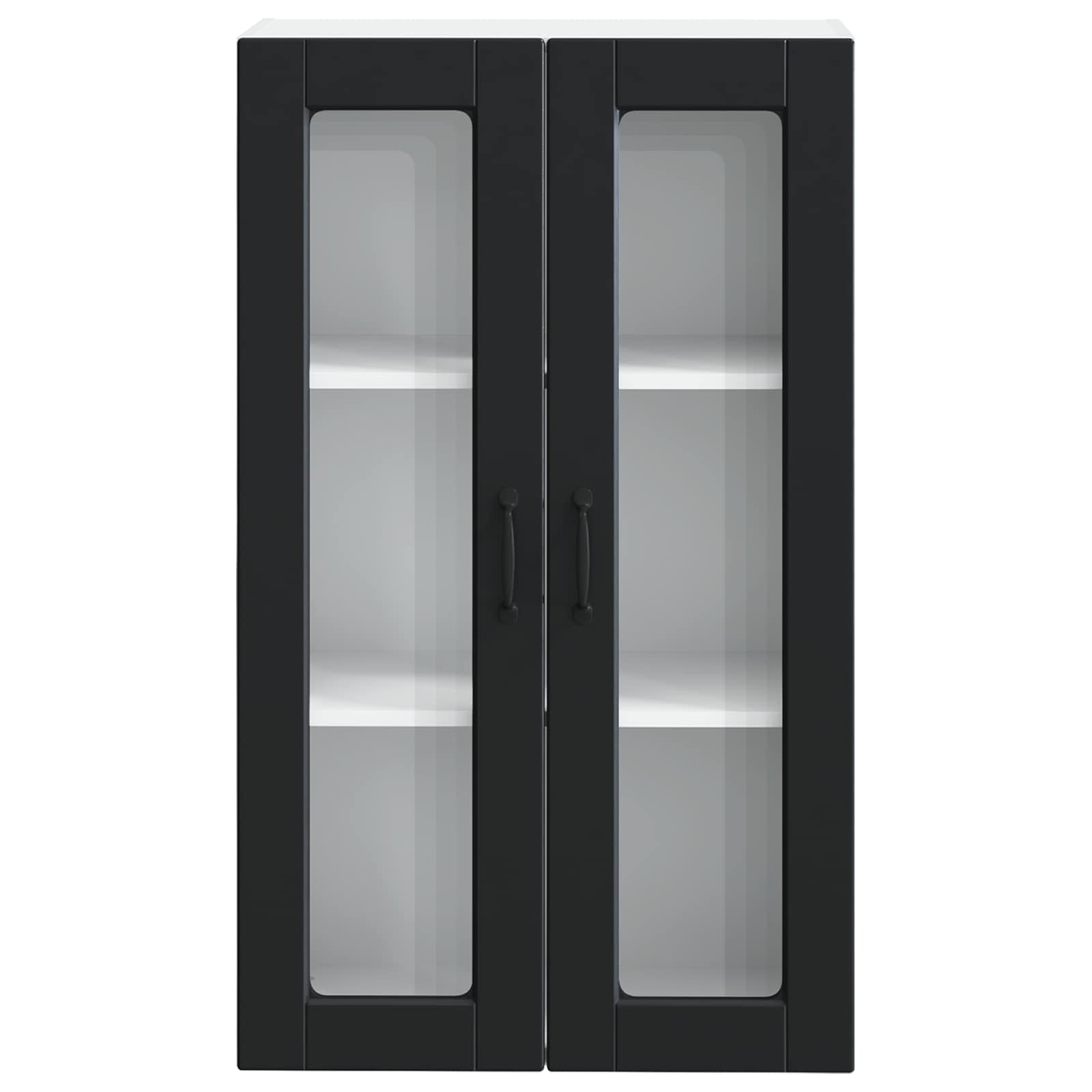 Zidni stakleni ormarić Crna 60 x 31 x 100 cm Konstruirano drvo
