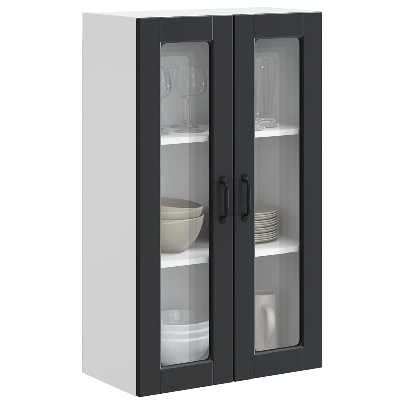 Zidni stakleni ormarić Crna 60 x 31 x 100 cm Konstruirano drvo