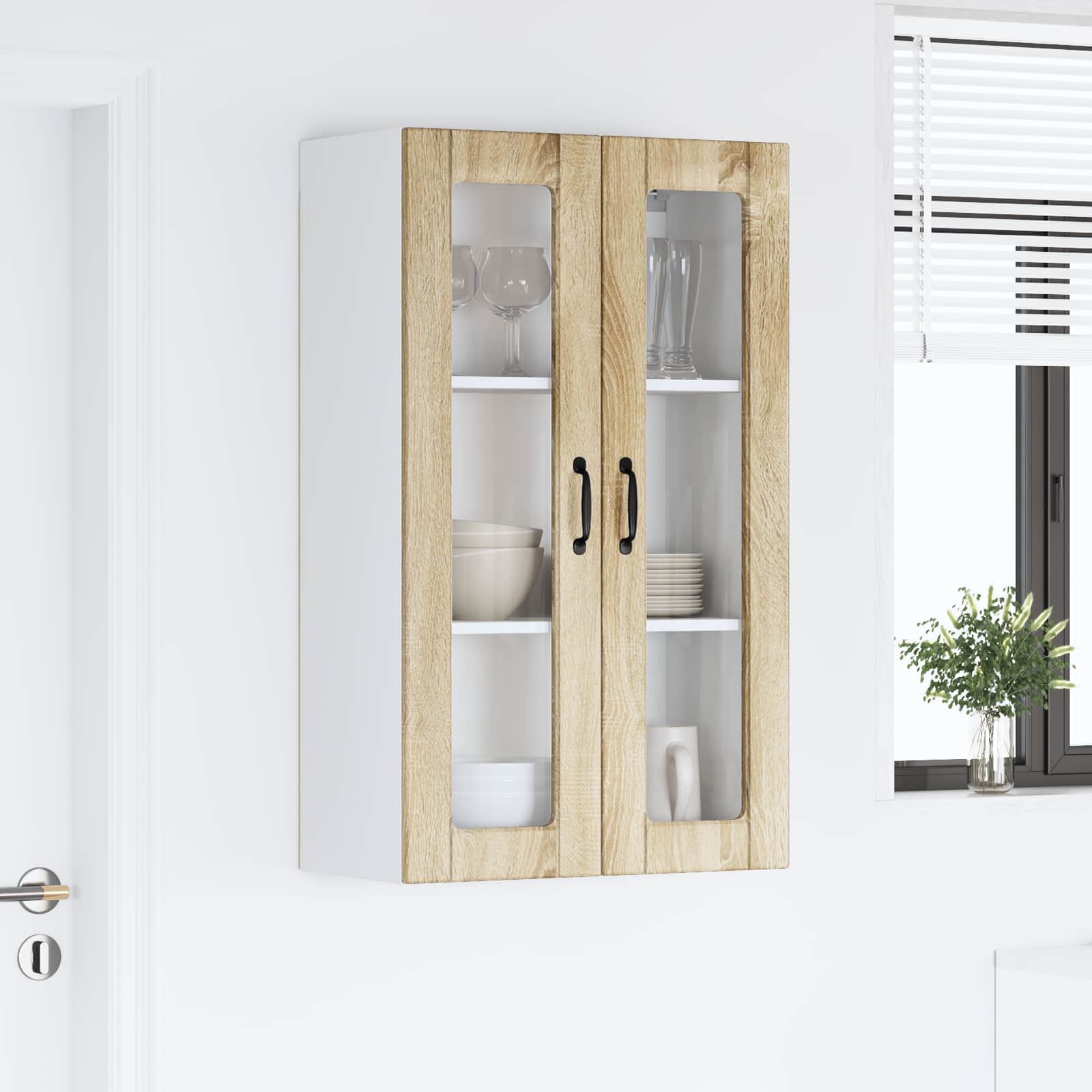 Zidni stakleni ormarić Sonoma hrast 60 x 31 x 100 cm
