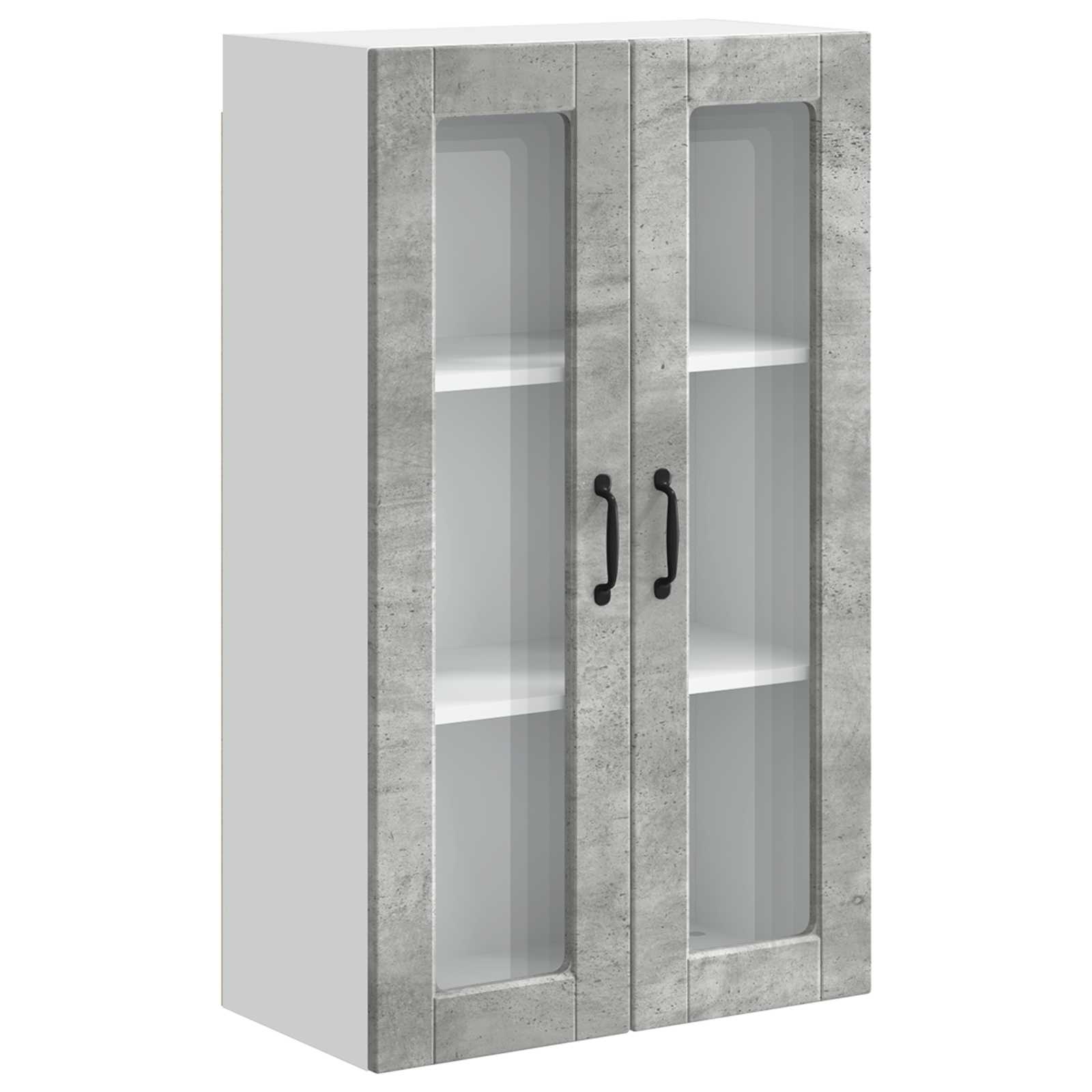 Zidni stakleni ormarić Betonski sivi 60 x 31 x 100 cm