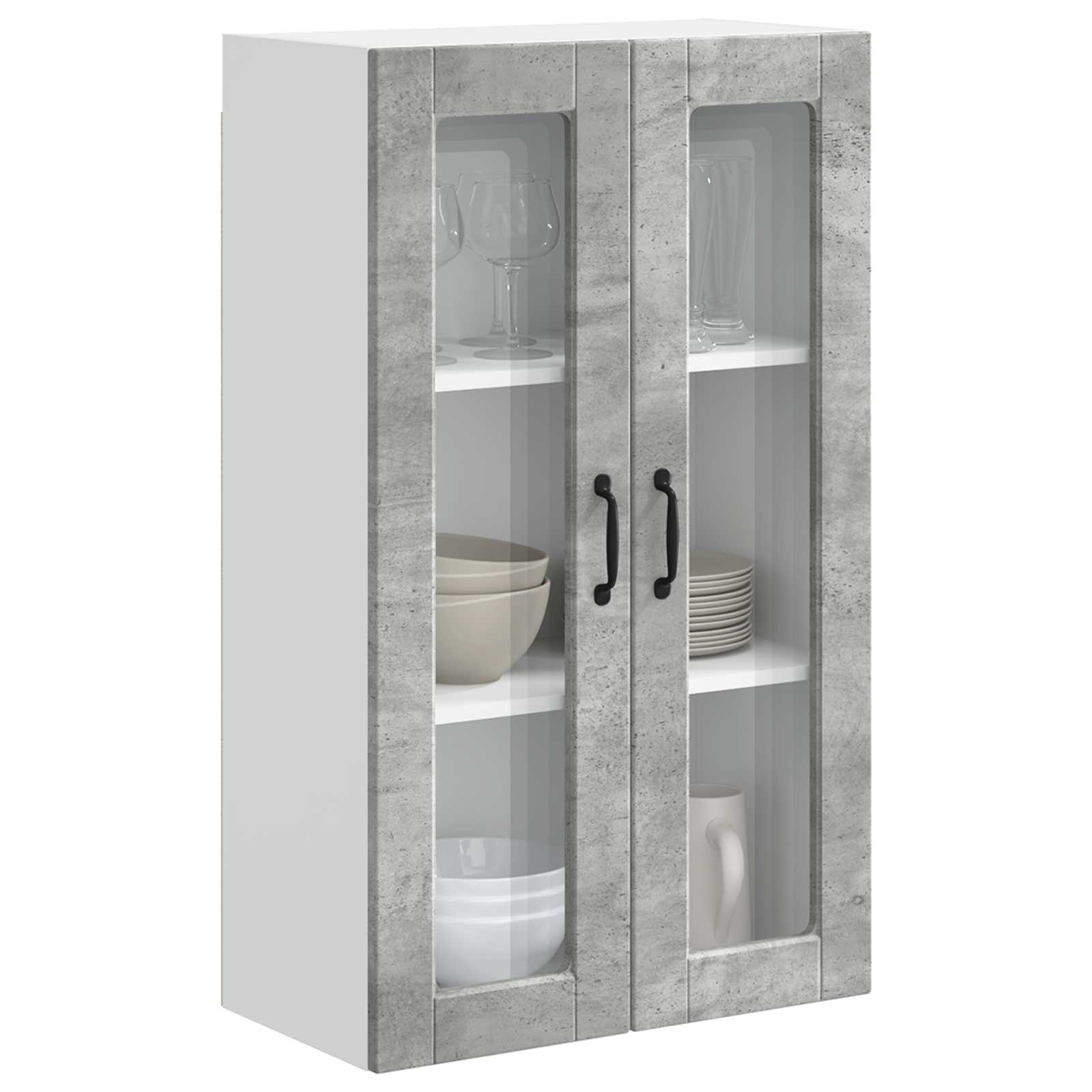 Zidni stakleni ormarić Betonski sivi 60 x 31 x 100 cm