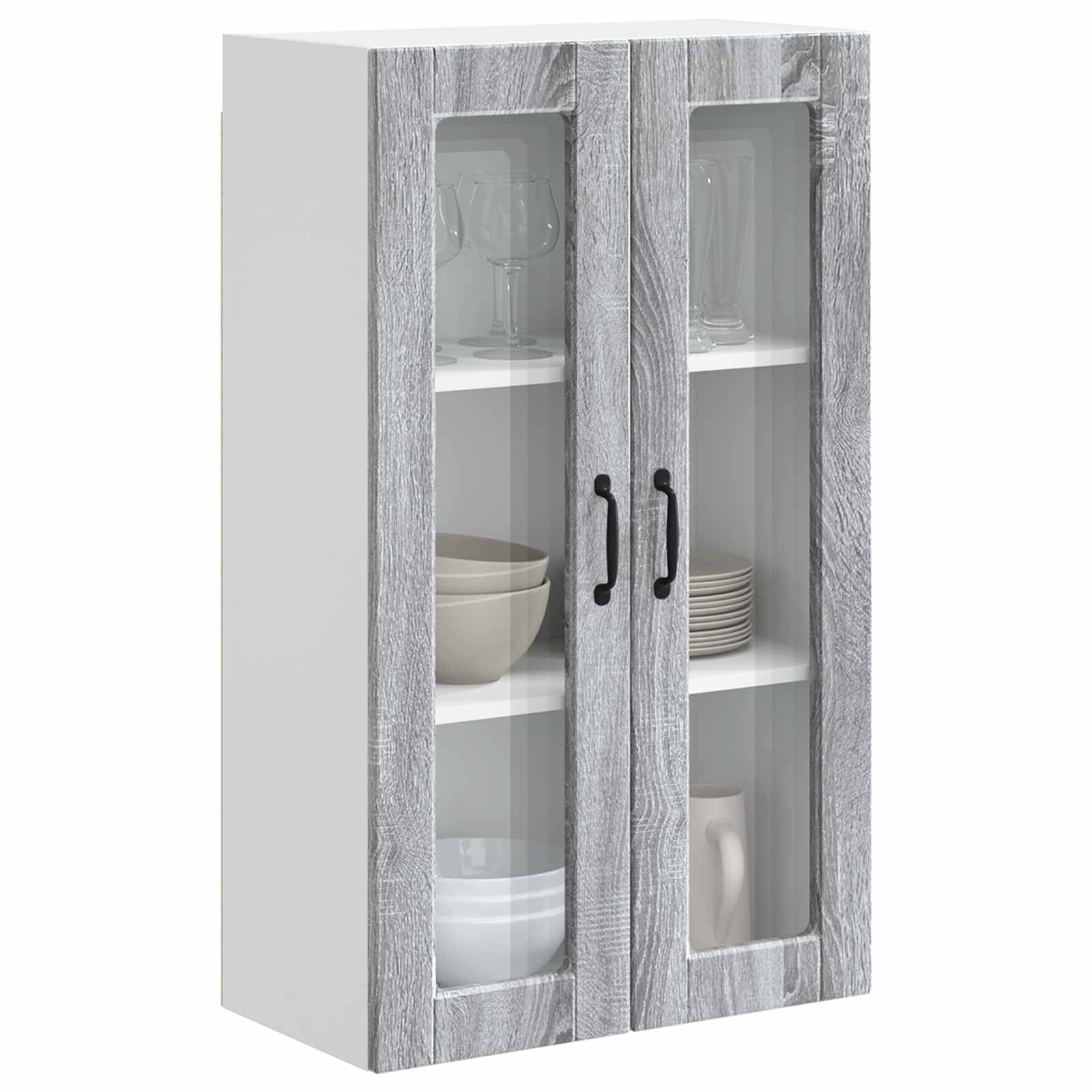 Zidni stakleni ormarić Siva Sonoma 60 x 31 x 100 cm