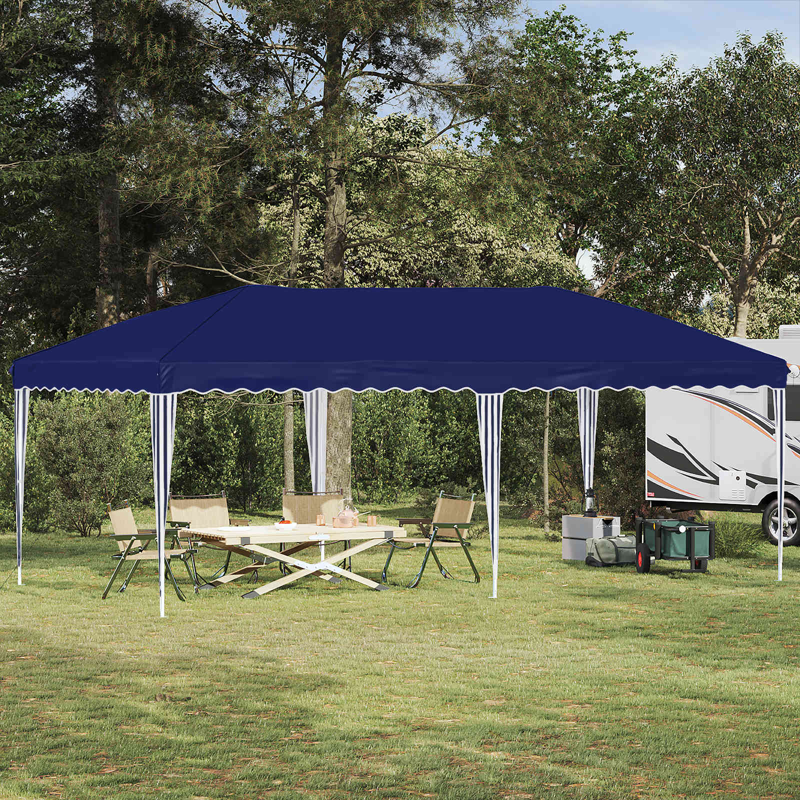 Rastezljivi šator za zabave 575 x 290 x 245 cm Plava