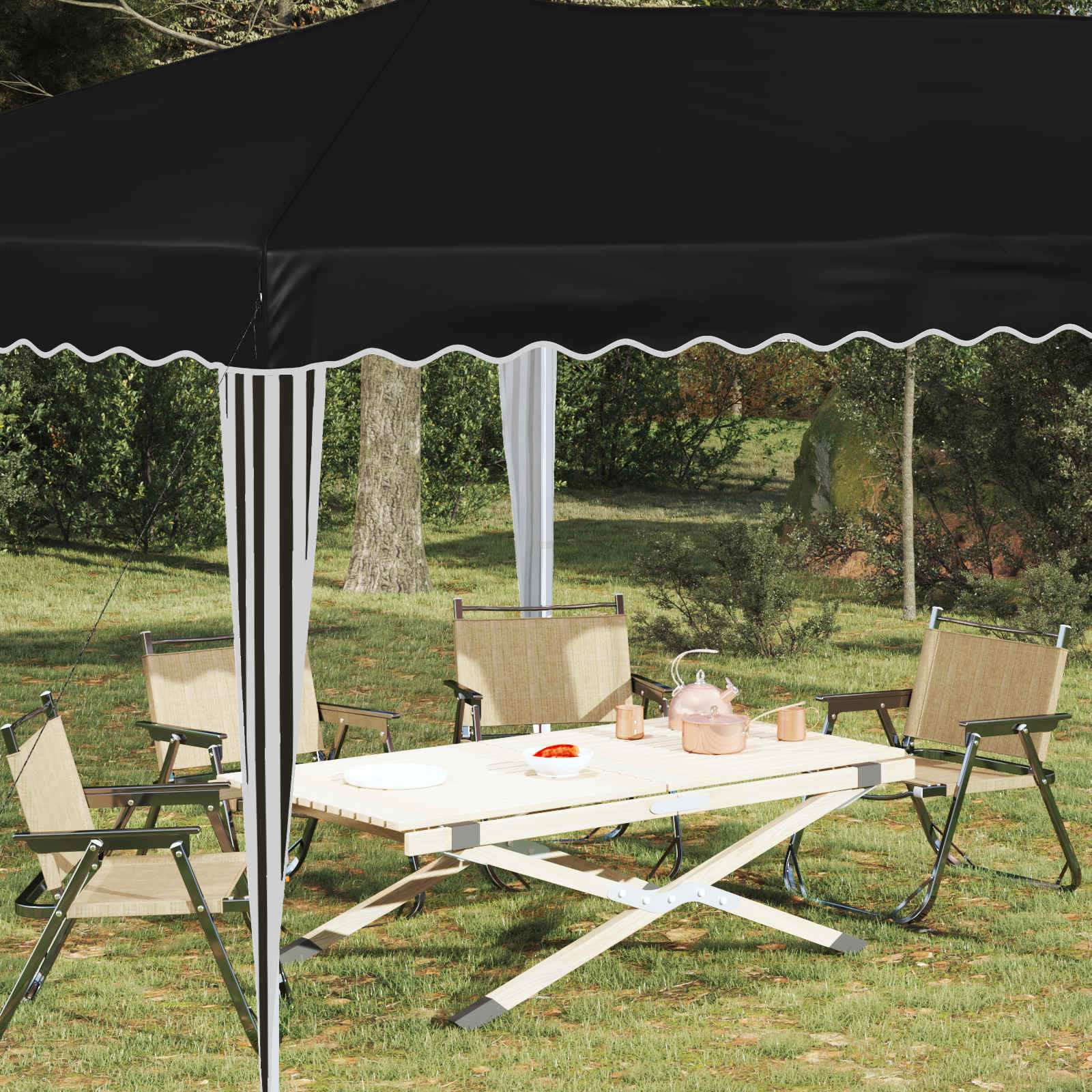 Rastezljivi šator za zabave 575 x 290 x 245 cm Crna