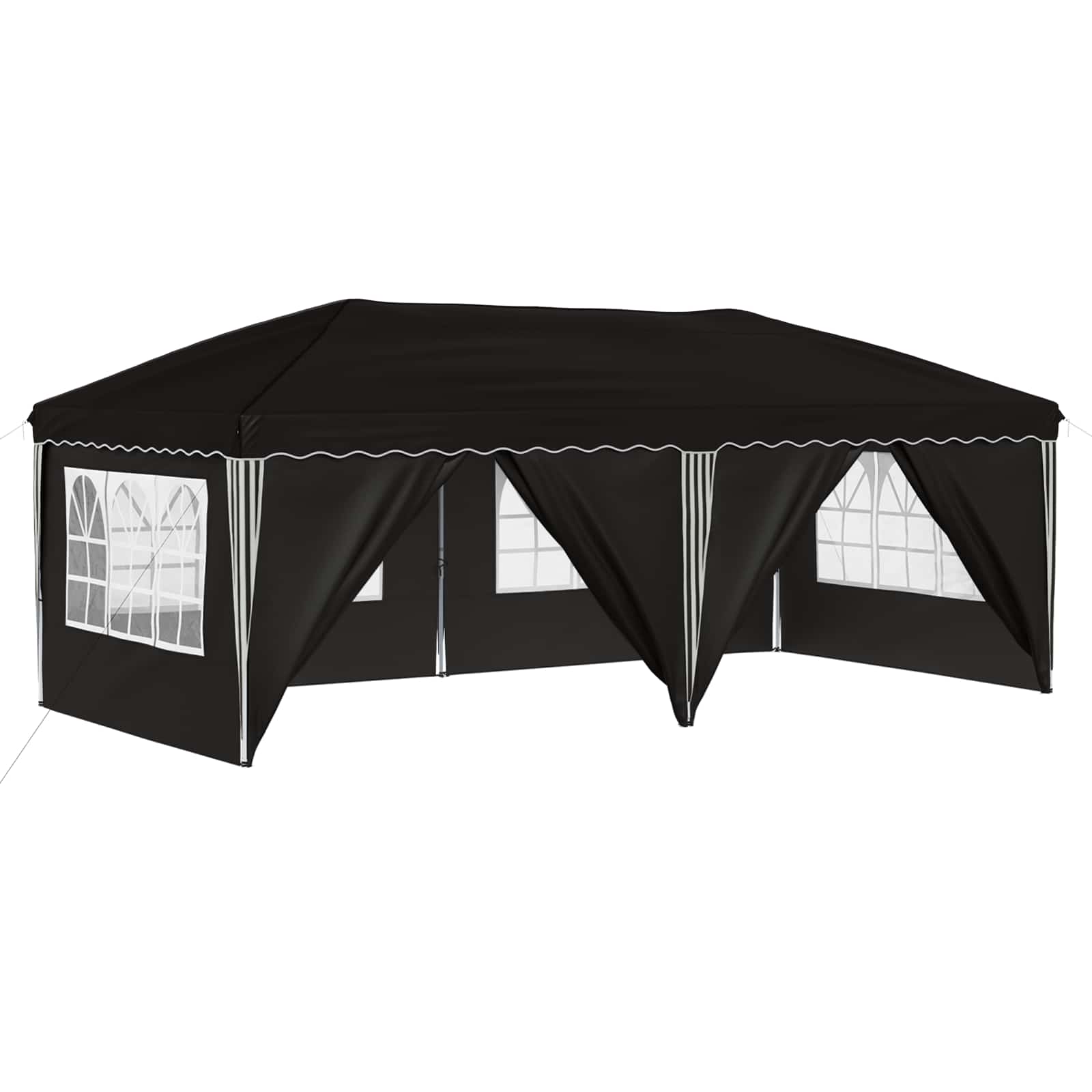Rastezljivi šator za zabave 575 x 288 x 245 cm Crna