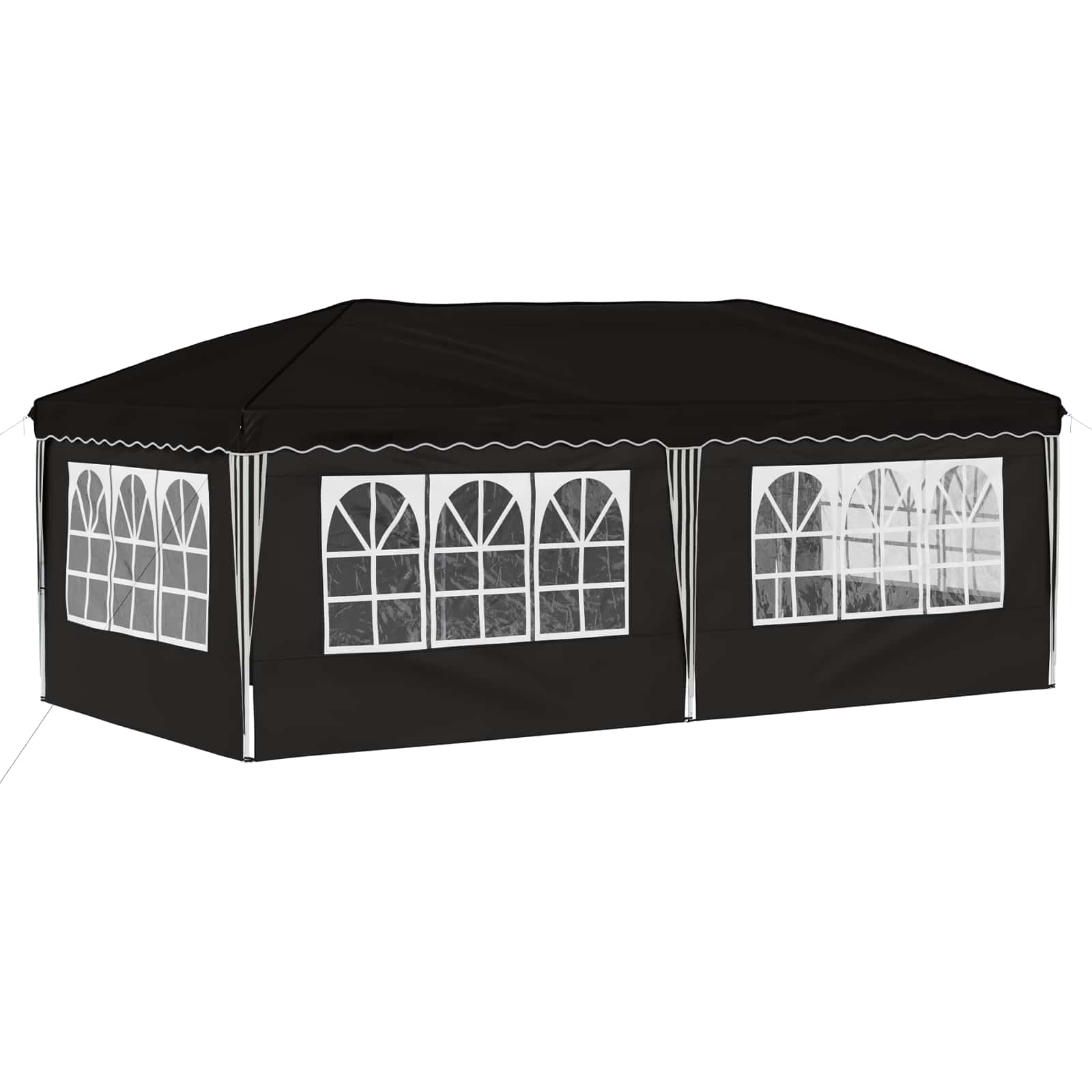 Rastezljivi šator za zabave 575 x 288 x 245 cm Crna