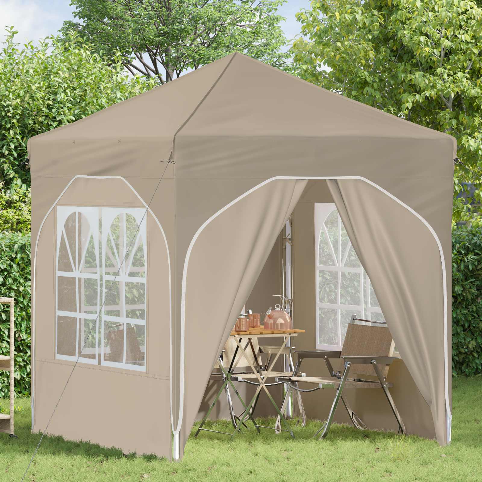 Rastezljivi šator za zabave 192 x 192 x 245 cm Krem