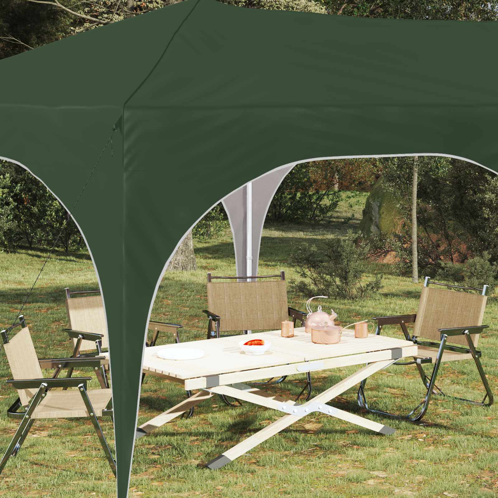 Rastezljivi šator za zabave Zelena 575 x 288 x 245 cm