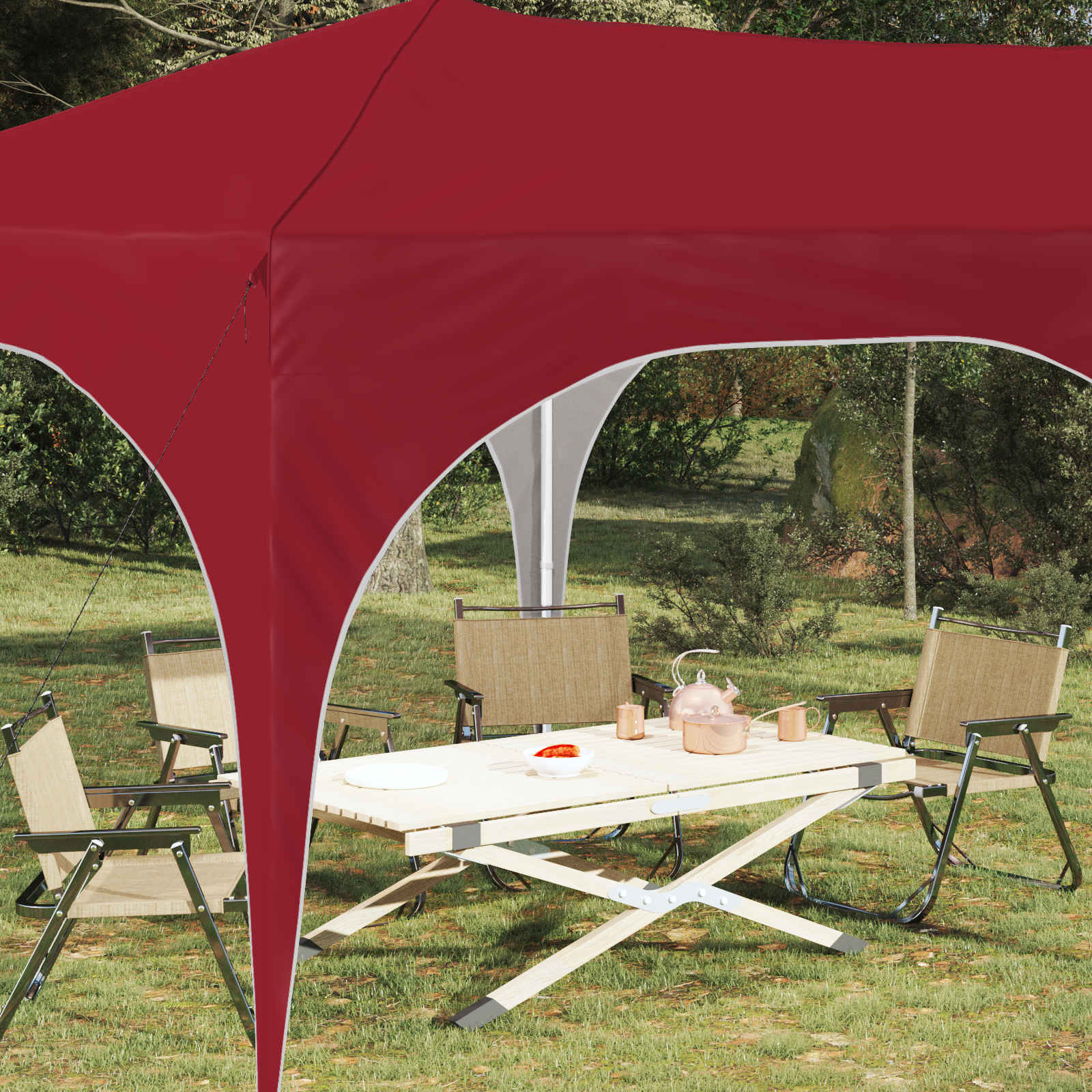 Rastezljivi šator za zabave Tamno crvena 575 x 288 x 245 cm