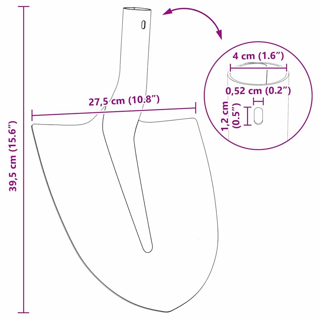 Glava lopate Crvena 39,5 x 27,5 cm Čelik s prahom premazan