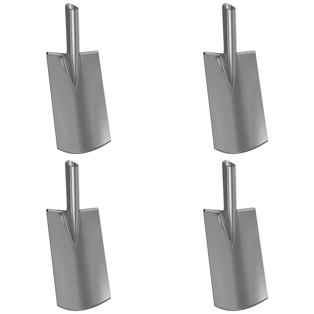Glava lopate 4 pcs Srebrno 43 x 17 cm Čelik s prahom premazan
