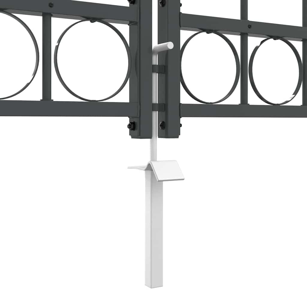 Vrata Ograde za Vrt s Arhivnim Vrh Assen Siva 4 x 1,25 m Čelik