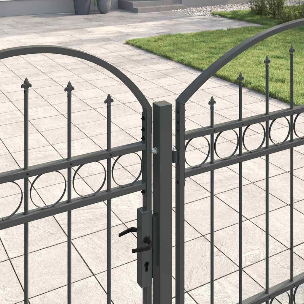 Vrata Ograde za Vrt s Arhivnim Vrh Assen Siva 4 x 1,25 m Čelik