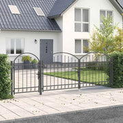 Vrata Ograde za Vrt s Arhivnim Vrh Assen Siva 4 x 1,25 m Čelik