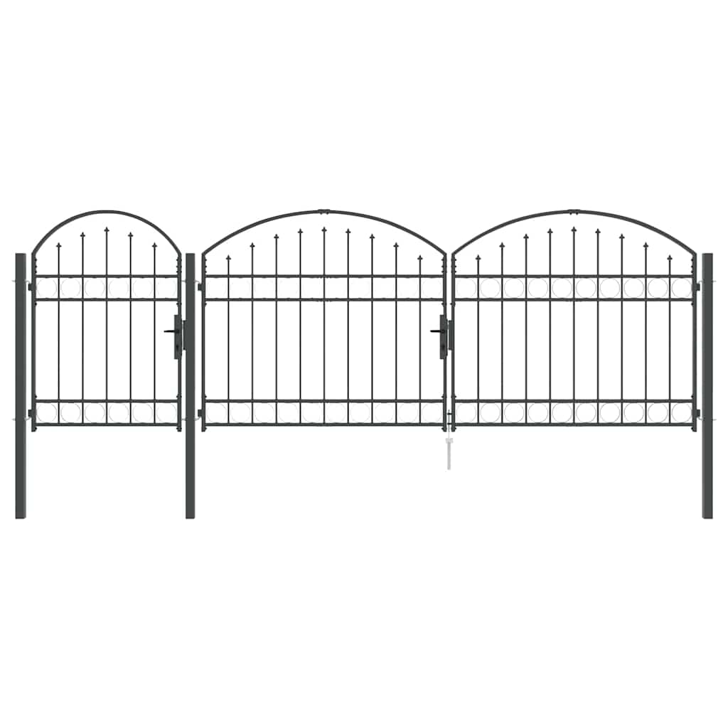 Vrata Ograde za Vrt s Arhivnim Vrh Assen Siva 4 x 1,25 m Čelik