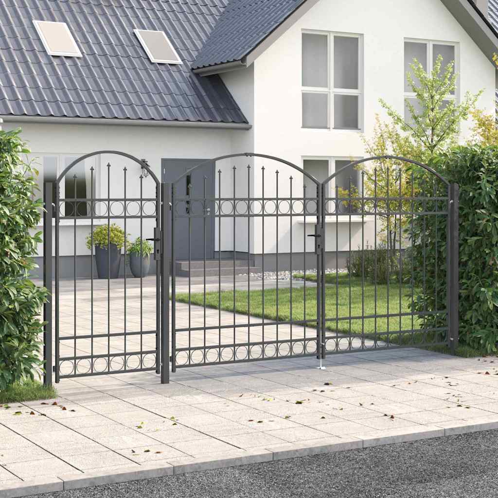Vrata Ograde za Vrt s Arhivnim Vrh Assen Siva 400 x 125 cm