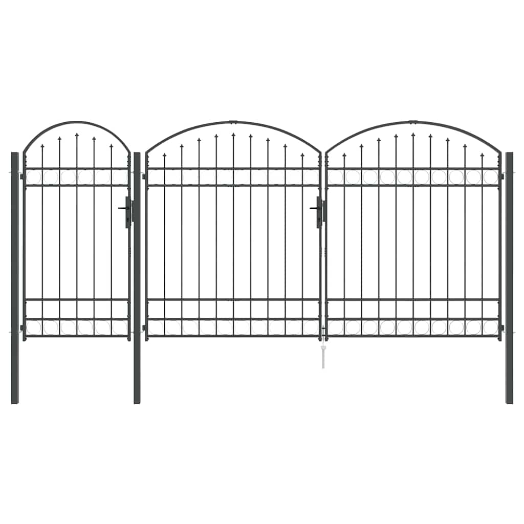 Vrata Ograde za Vrt s Arhivnim Vrh Assen Siva 400 x 125 cm