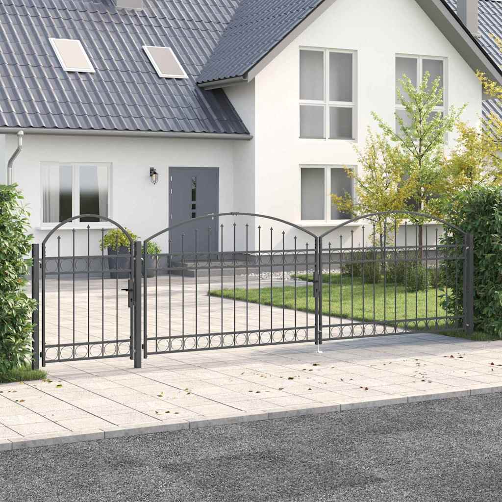 Vrata Ograde za Vrt s Arhivnim Vrh Assen Siva 500 x 100 cm