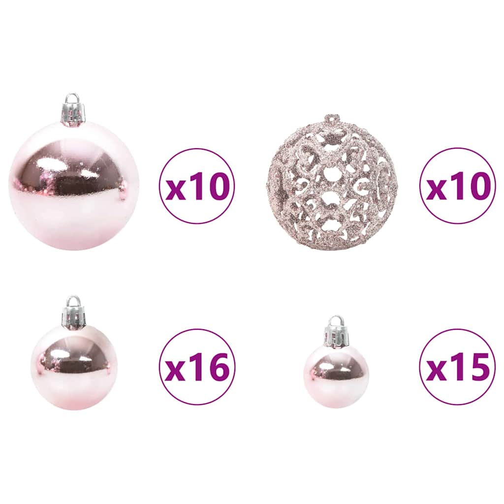 Set Božićnih Ukrasnih Kuglica 120 pcs Ružičasta Plastika