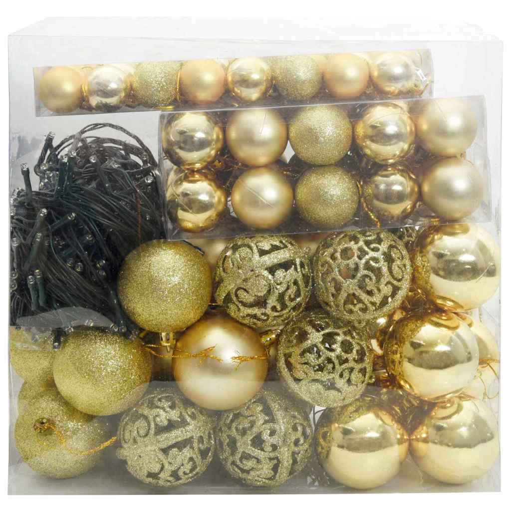 Set Božićnih Ukrasnih Kuglica 120 pcs Zlatno Plastika