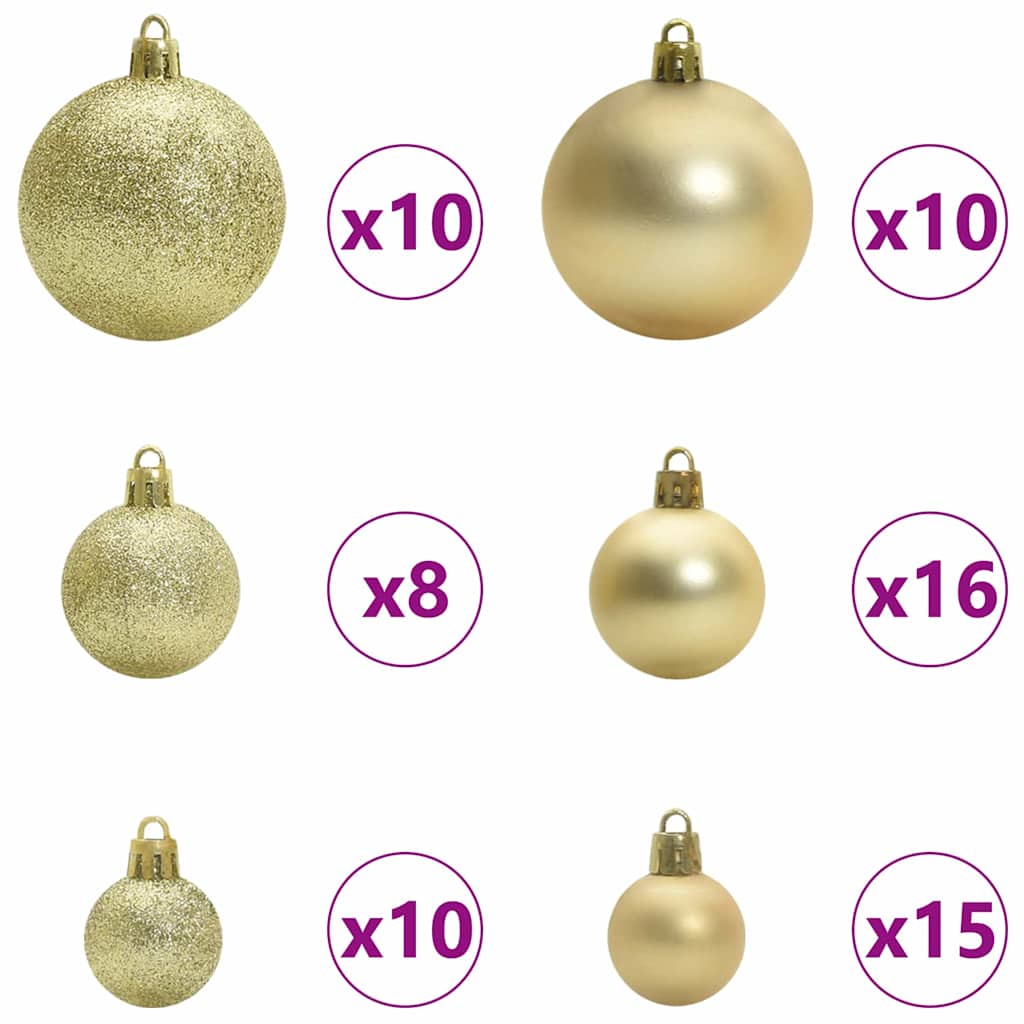 Set Božićnih Ukrasnih Kuglica 120 pcs Zlatno Plastika