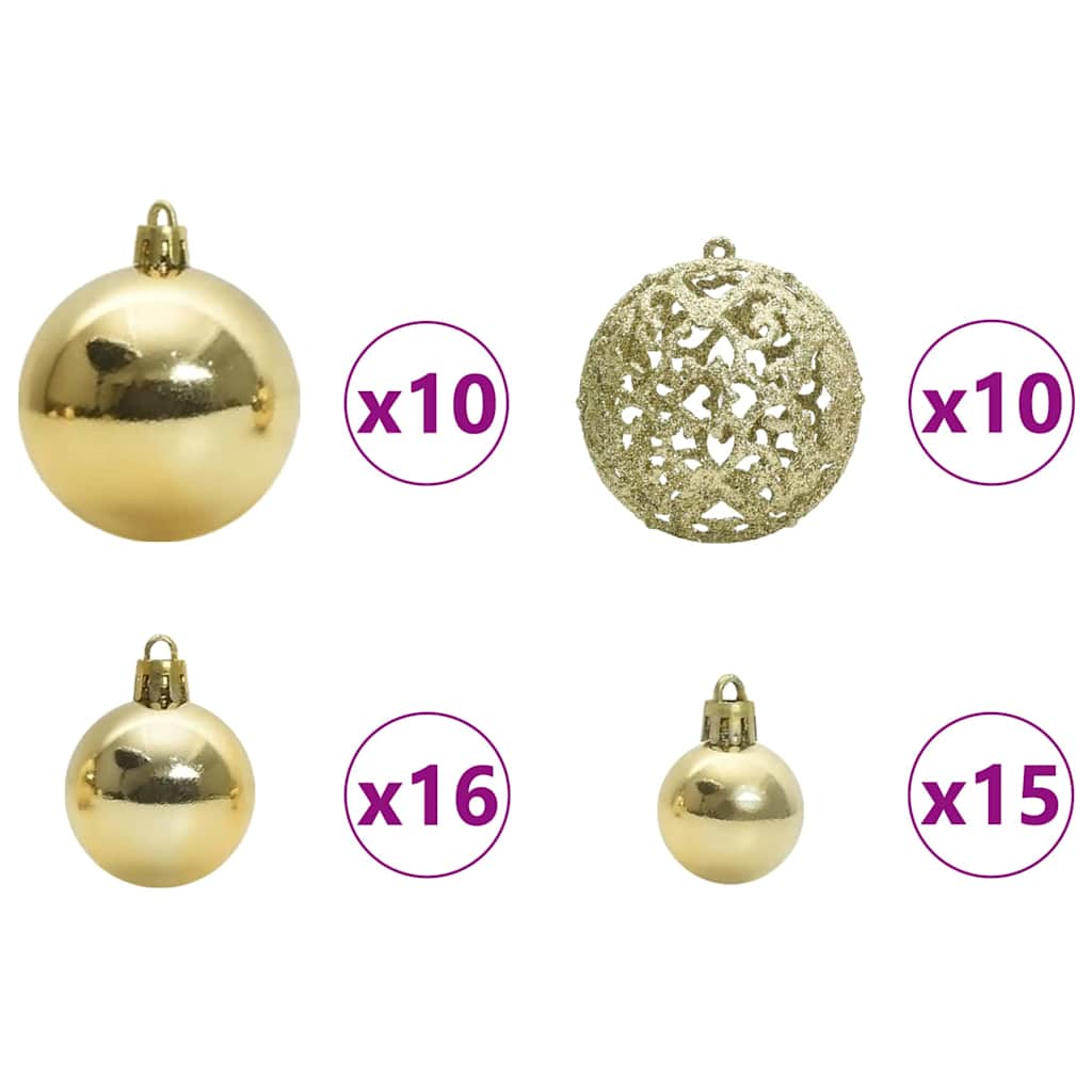 Set Božićnih Ukrasnih Kuglica 120 pcs Zlatno Plastika