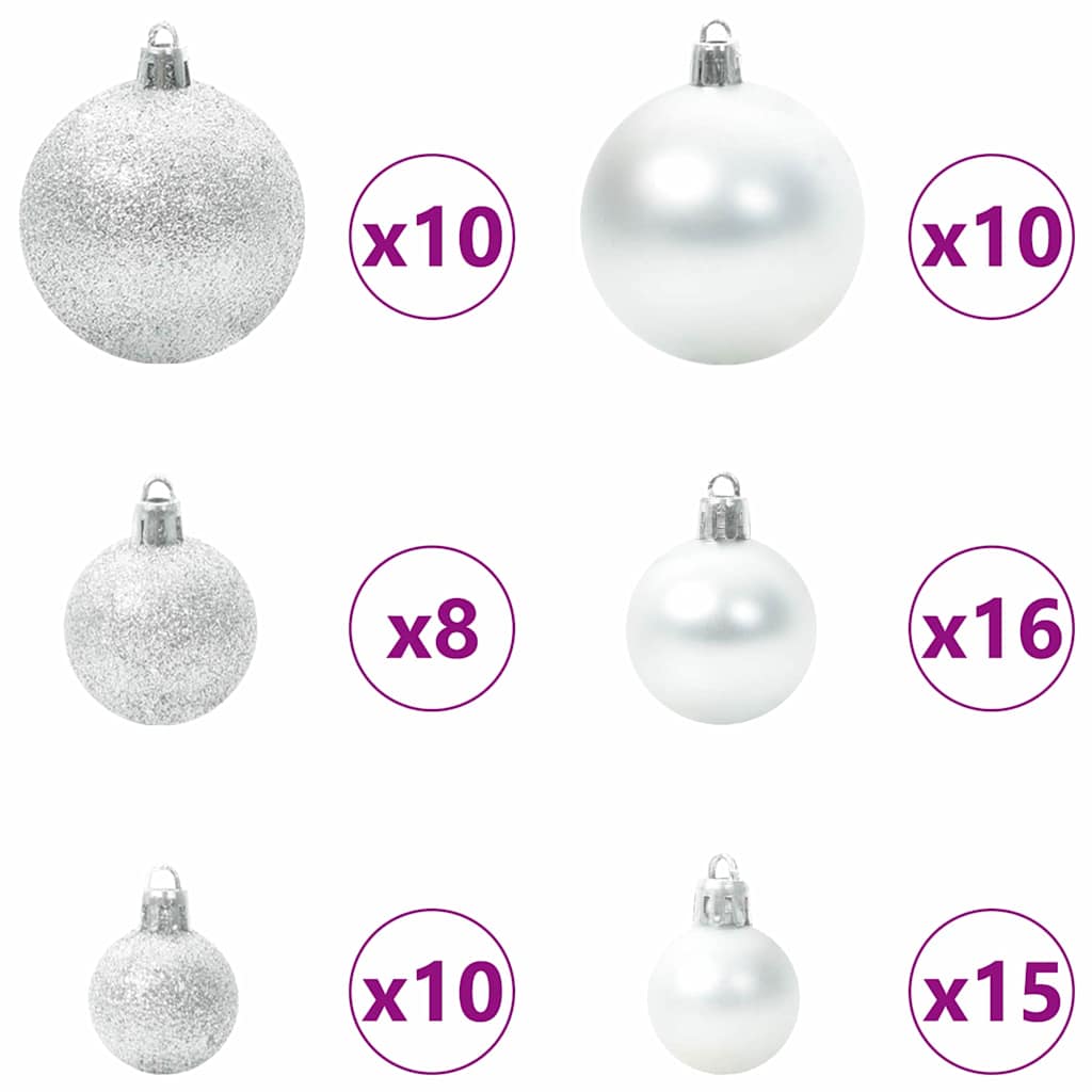 Set Božićnih Ukrasnih Kuglica 120 pcs Srebrno Plastika