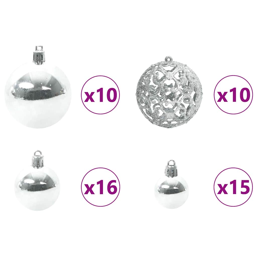 Set Božićnih Ukrasnih Kuglica 120 pcs Srebrno Plastika