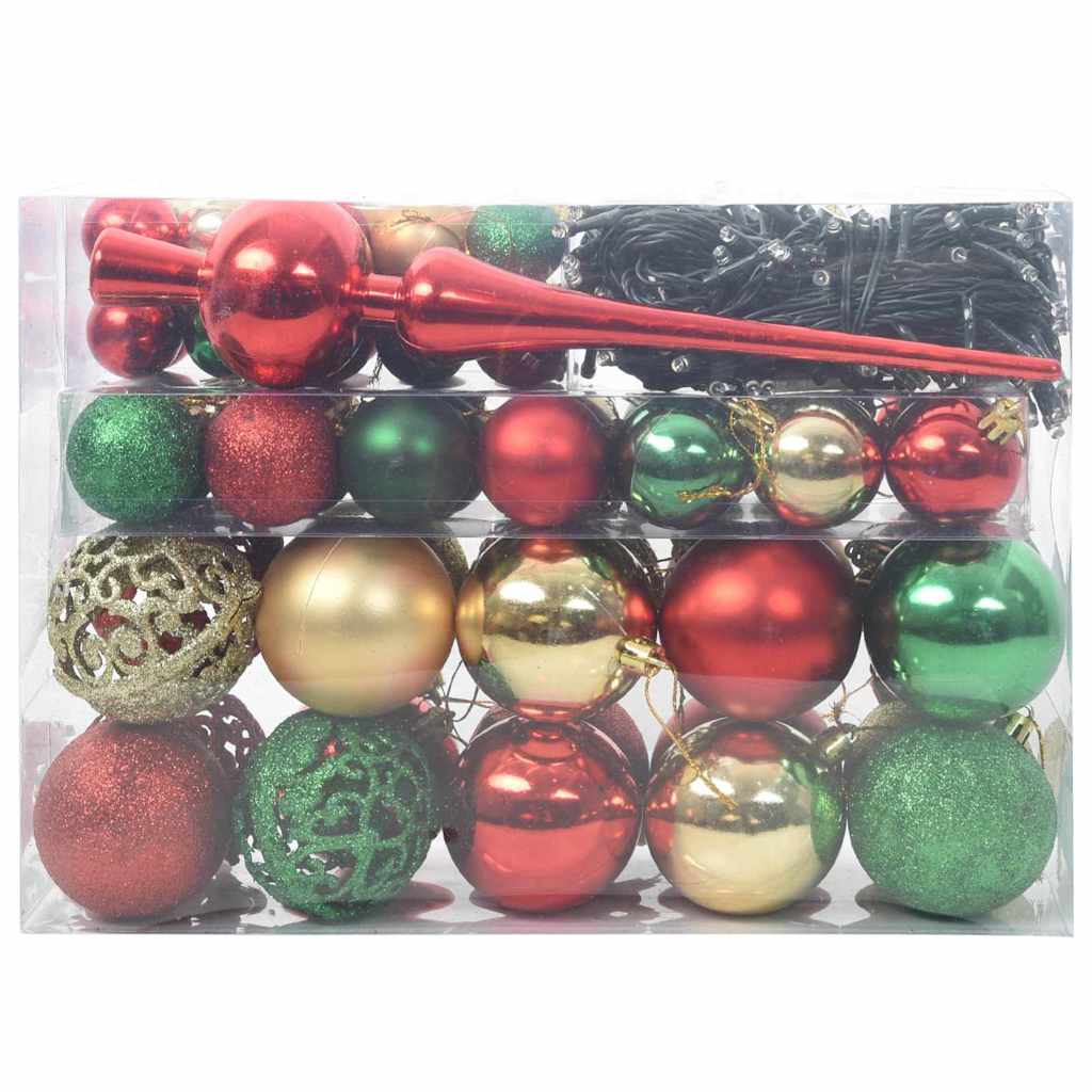 Set Božićnih Ukrasnih Kuglica 61 pcs Šareni Plastika