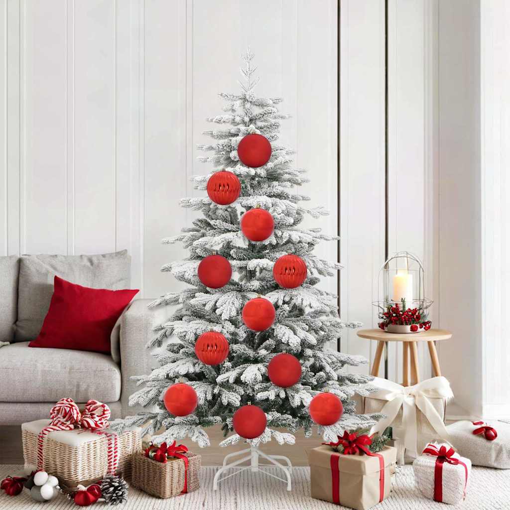 Set božićnih kuglica XL 9 pcs Crvena Plastika