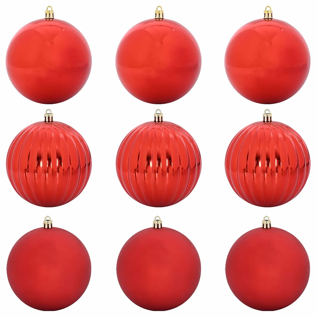 Set božićnih kuglica XL 9 pcs Crvena Plastika