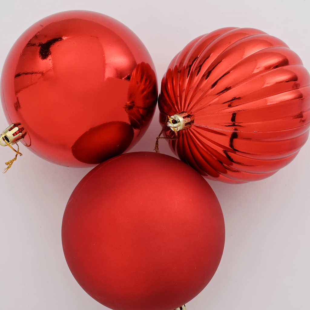 Set božićnih kuglica XXL 4 pcs Crvena Plastika