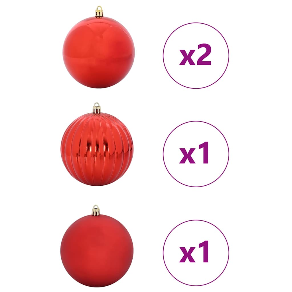 Set božićnih kuglica XXL 4 pcs Crvena Plastika