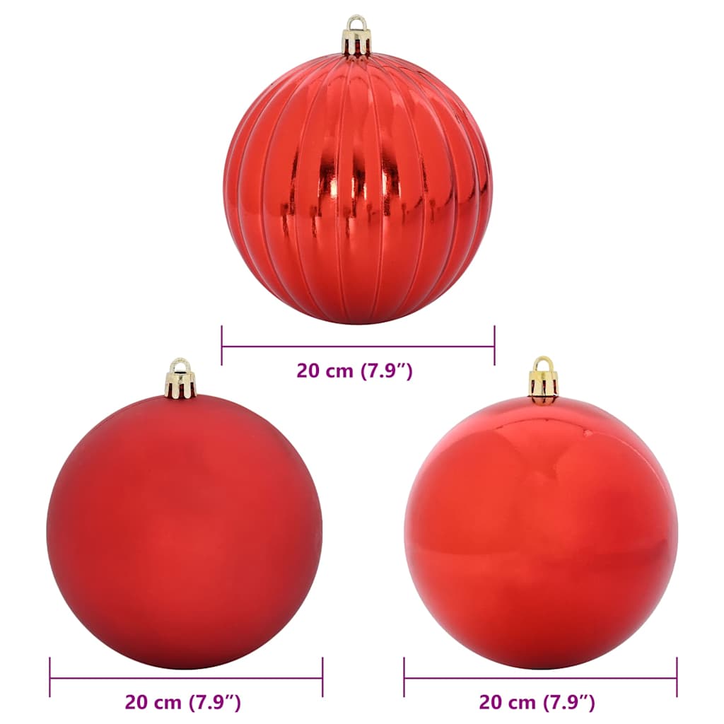 Set božićnih kuglica XXL 4 pcs Crvena Plastika