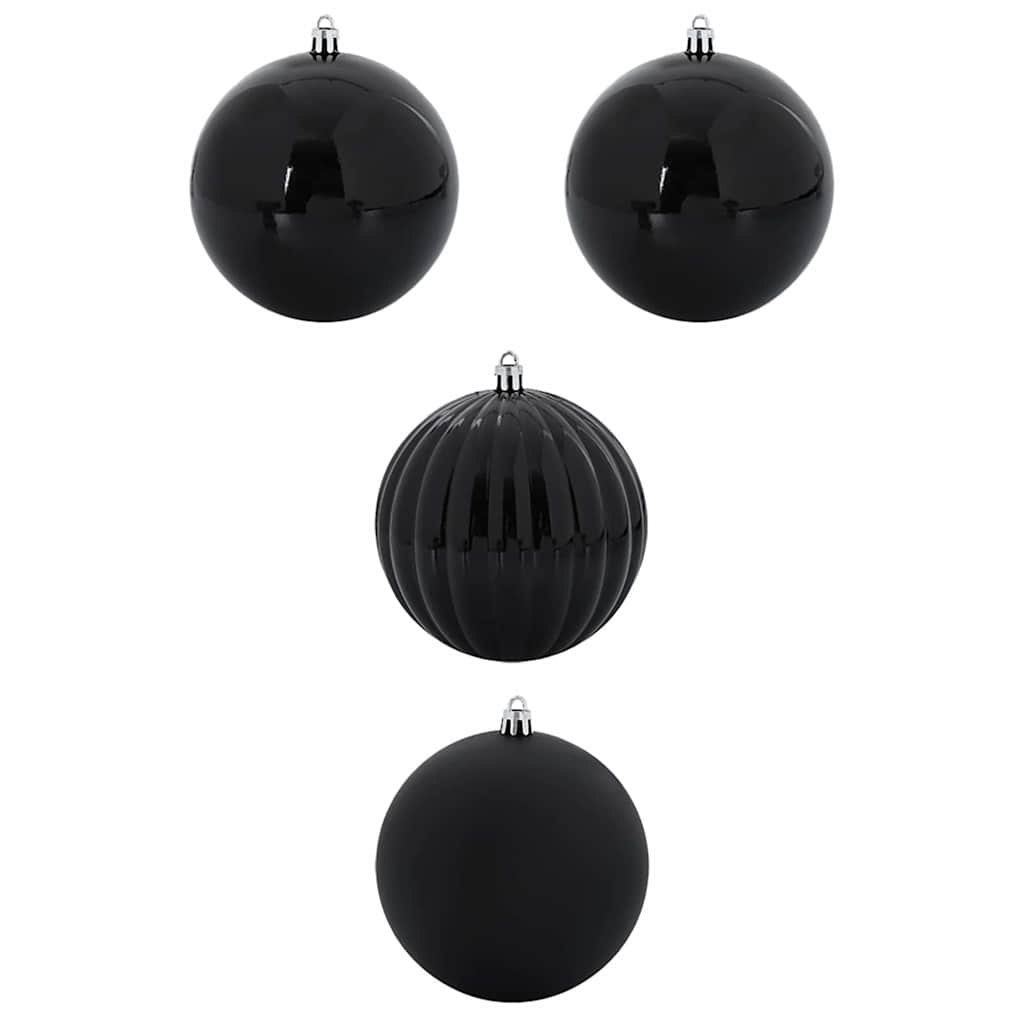 Set božićnih kuglica XXL 4 pcs Crna Plastika