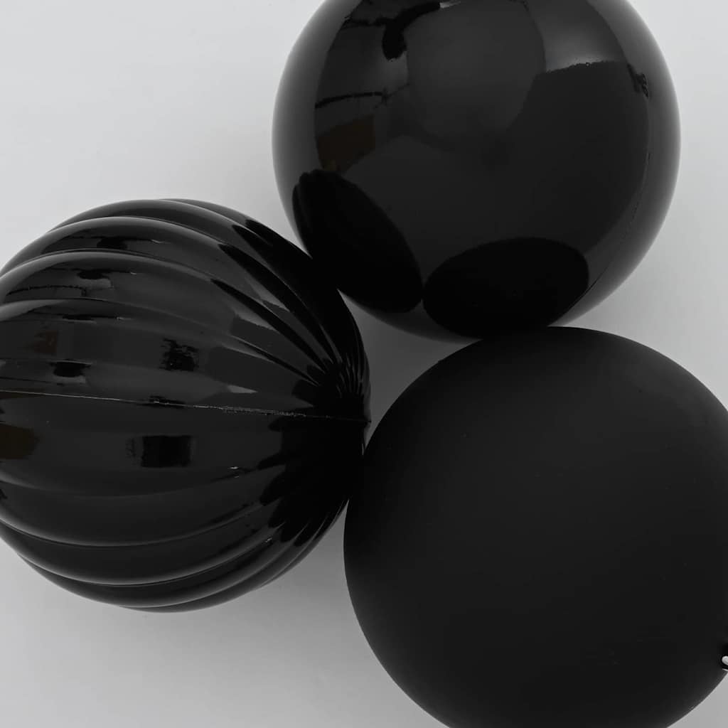 Set božićnih kuglica XXL 3 pcs Crna Plastika