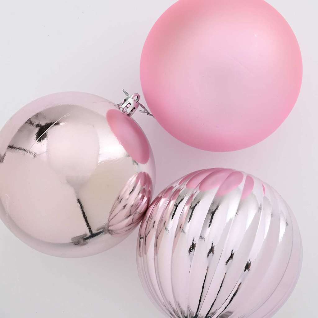 Set božićnih kuglica XL 15 pcs Ružičasta Plastika